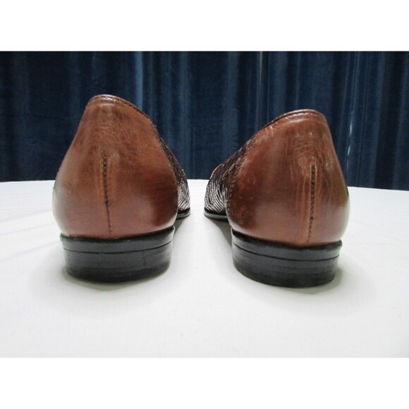 Vintage Trotters Liz Woven Leather Loafer Flats  Brown Women's Size 6.5 N 58-580 - Picture 5 of 11